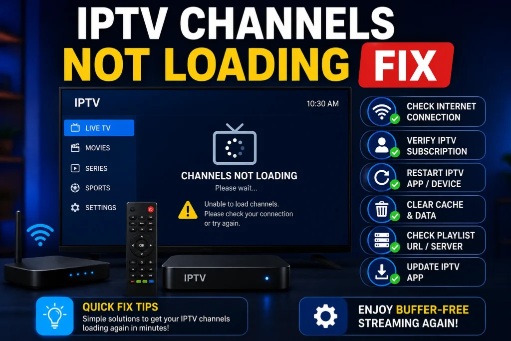 IPTV channels not loading fix