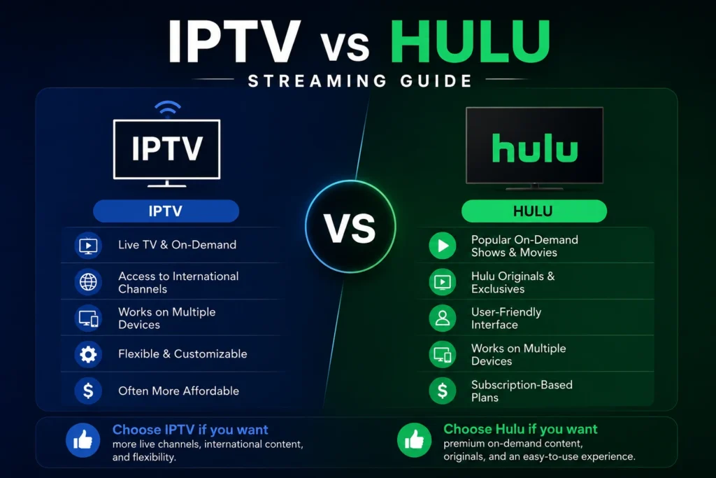 IPTV vs Hulu Guide