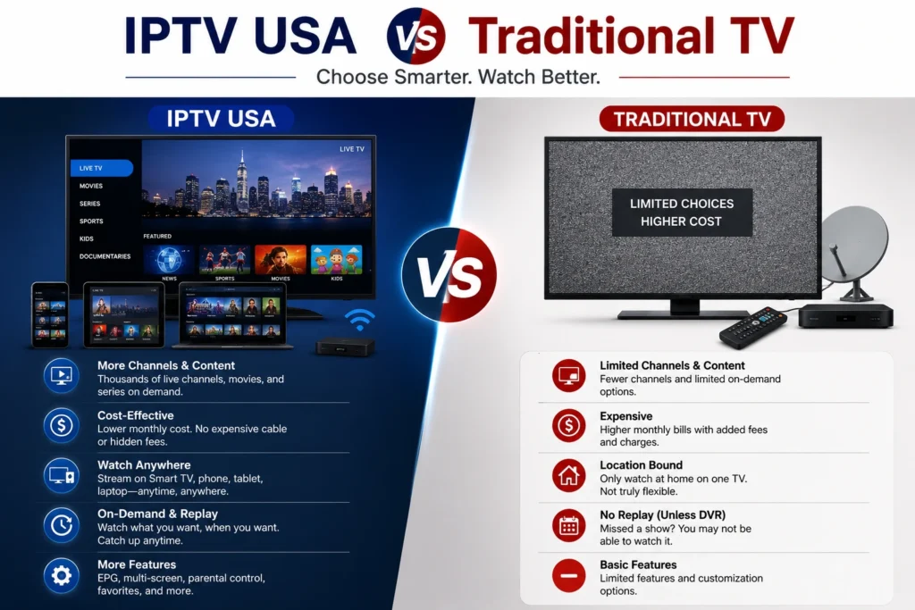 IPTVUSA vs Traditional TV